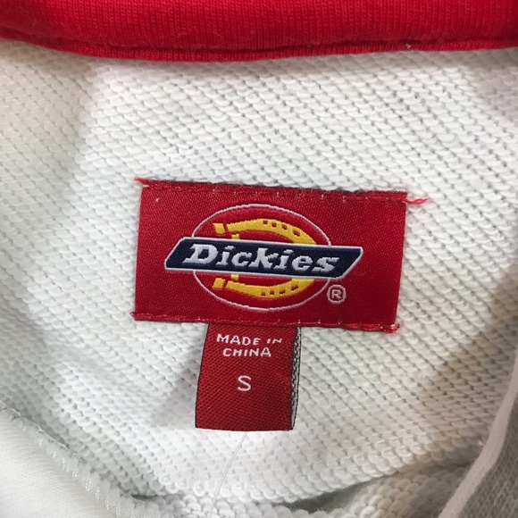 NWT DICKIES grey white red checker crop hoodie Sm - Picture 6 of 16